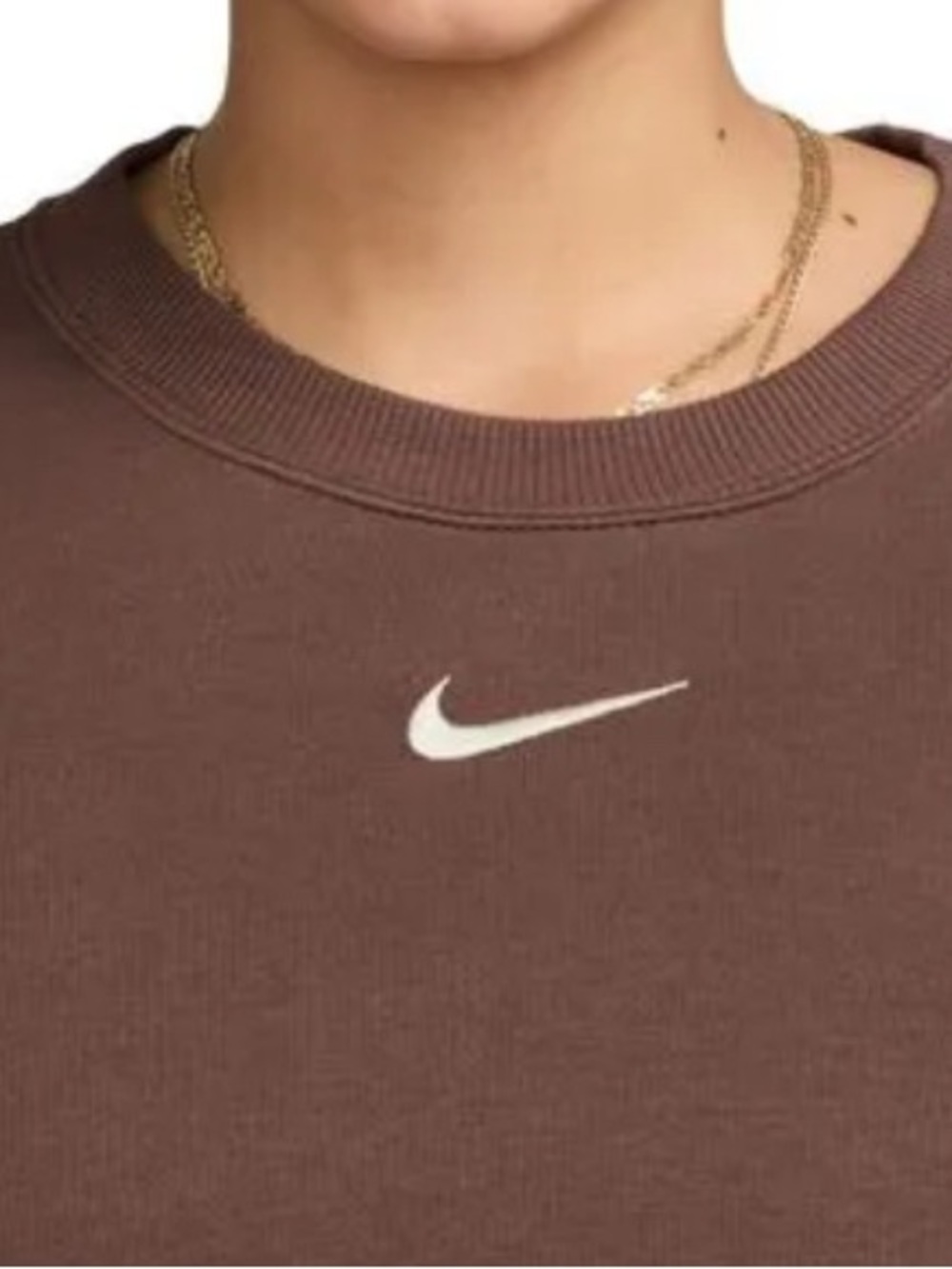 Nike Dark Brown Pullover Crew Sweatshirt L - Picture 3 of 7